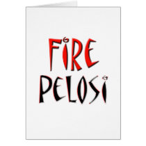 Fire Pelosi Red and Black Design Greeting Card