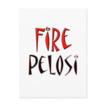 Fire Pelosi Red and Black Design Postcards