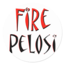 Fire Pelosi Red and Black Design Sticker