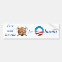 Fire & Rescue for Obama Bumper Sticker