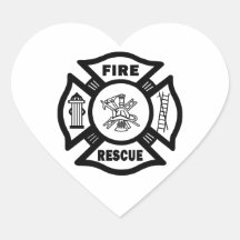 Fire Rescue Heart Sticker
