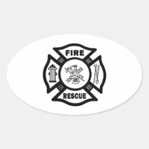 Fire Rescue Oval Sticker