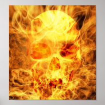fire skull1 poster