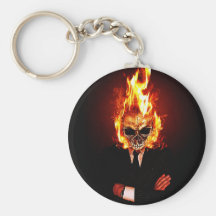 Fire skull porte-clef