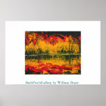 Fire Sunset Finger Painting posters