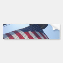 Fire Truck American Flag Aerial Tower Bumper Sticker