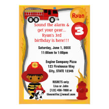Fire Truck Firefighter Dalmatian Birthday FF03B Personalised Announcement