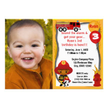Fire Truck Firefighter Dalmatian Birthday FFP03A Invite