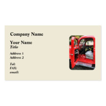 Fire Truck With Fireman's Uniform Business Cards