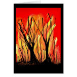 Fire v1 Spray Paint Painting w burnt trees Cards