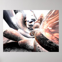 Fire Water Abstract Poster