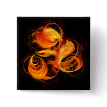 Fireball Abstract Art Button (square)