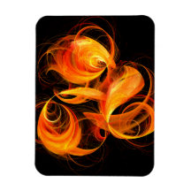 Fireball Abstract Art Premium Magnet