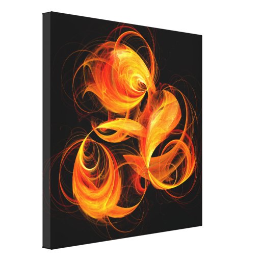 Fireball Abstract Art Wrapped Canvas Print