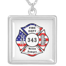 Firefighter 9/11 Never Forget 343 Necklace