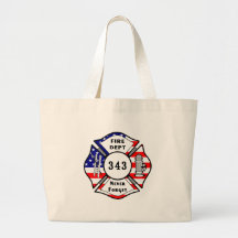 Firefighter 9/11 Never Forget 343 Tote Bags