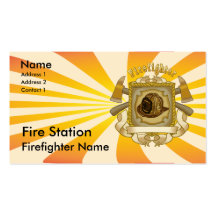 Firefighter Axe Shield Business Card Template