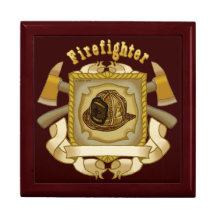 Firefighter Axe Shield Trinket Box