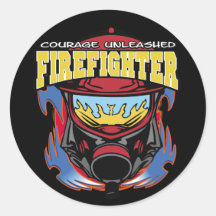 Firefighter Courage Round Sticker