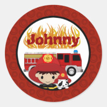 FIREFIGHTER dalmatian fire truck FIRE name #2 01B Stickers