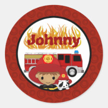FIREFIGHTER dalmatian fire truck FIRE name #2 02A Stickers