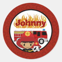 FIREFIGHTER dalmatian fire truck FIRE name #2 02B Sticker