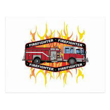 Firefighter Fire Truck Postcards