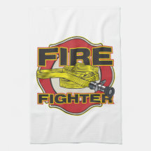 Firefighter Hose and Shield Towel