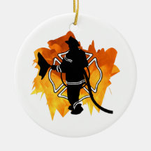 Firefighter IN Flames Ornament