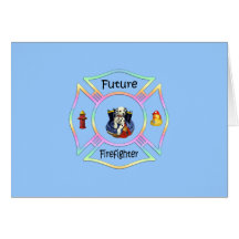 Firefighter Kids Greeting Cards