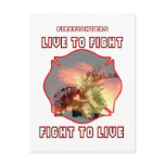 FIREFIGHTER LIVE TO FIGHT postcards