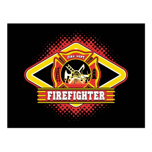 Firefighter Logo Postcard | Zazzle