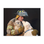 Firefighter rescue postcards