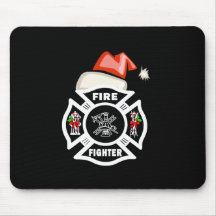 Firefighter Santa Claus Mouse Mat