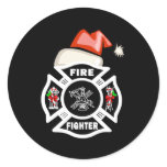 Firefighter Santa Claus stickers