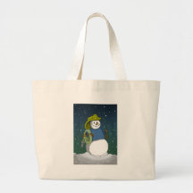 Firefighter Snowman Canvas Bag