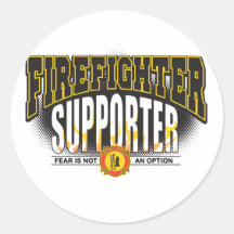 Firefighter Supporter Round Sticker