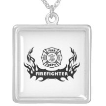 Firefighter Tattoo Personalised Necklace