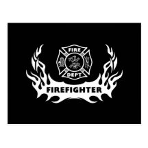 Firefighter Tattoo Post Card