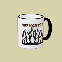 Firefighter Tribal Flame Two Tone Mug mugs