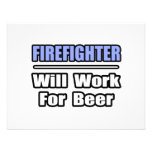 Firefighter...Will Work For Beer Custom Announcements
