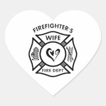 Firefighters Wife Heart Sticker