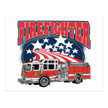 Firefighting Truck Postcards