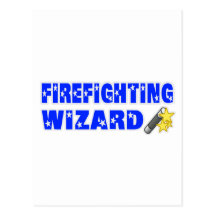Firefighting Wizard Post Cards