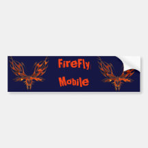 FireFly Red Flame Butterfly Design Bumper Stickers