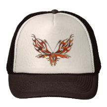 FireFly Red Flame Butterfly Design Mesh Hat