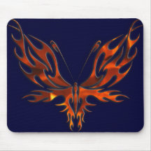 FireFly Red Flame Butterfly Design Mousepads