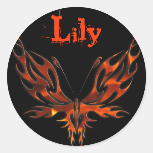 FireFly Red Flame Butterfly Design Stickers