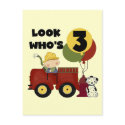 Fireman 3rd Birthday T-shirts and Gifts postcards