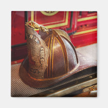 Fireman - Hat - Commander Fridge Magnet